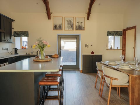 Fridge, dishwasher, electric kettle, cookware/dishes/utensils