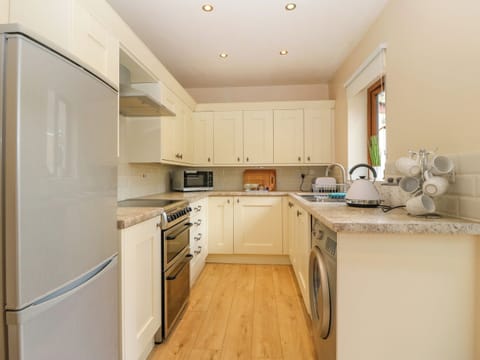 Fridge, dishwasher, electric kettle, toaster