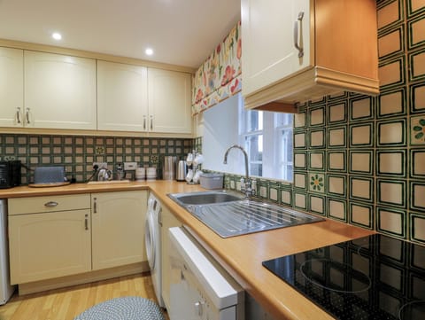 Fridge, dishwasher, cookware/dishes/utensils