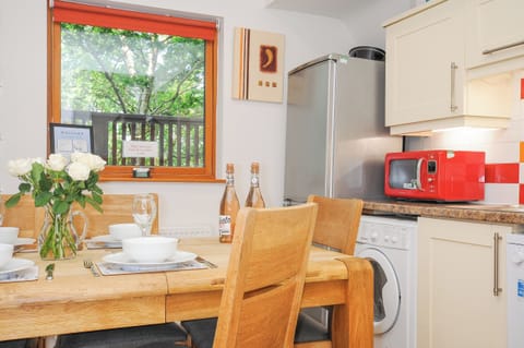 Fridge, dishwasher, electric kettle, toaster