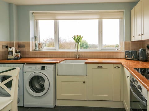 Fridge, dishwasher, electric kettle, toaster