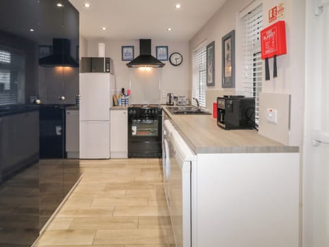 Fridge, dishwasher, electric kettle, toaster