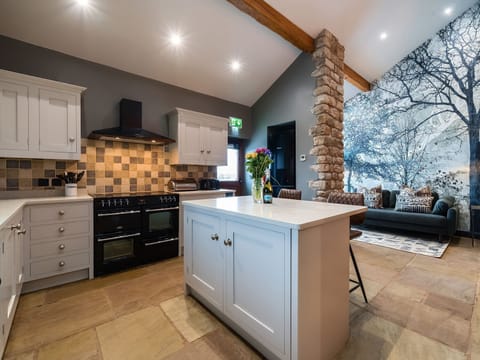 Fridge, dishwasher, cookware/dishes/utensils