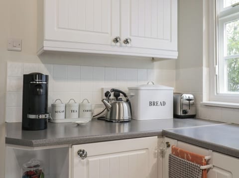 Fridge, dishwasher, electric kettle, toaster