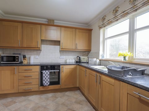 Fridge, dishwasher, cookware/dishes/utensils