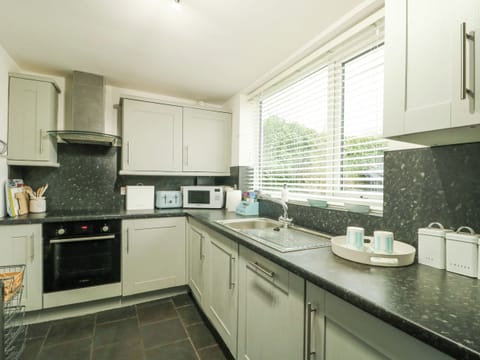 Fridge, dishwasher, electric kettle, toaster