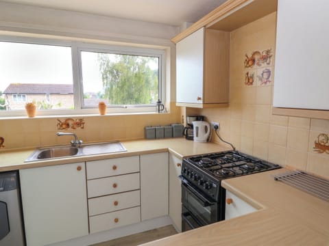 Fridge, dishwasher, electric kettle, cookware/dishes/utensils