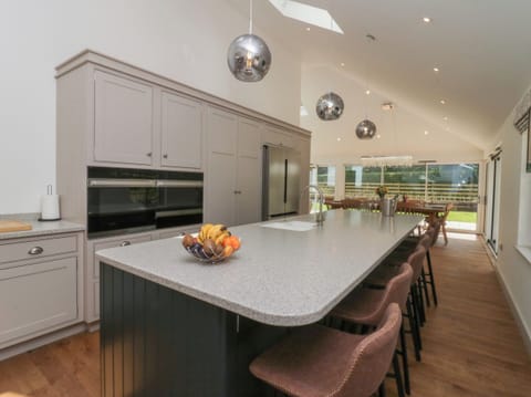 Fridge, dishwasher, cookware/dishes/utensils