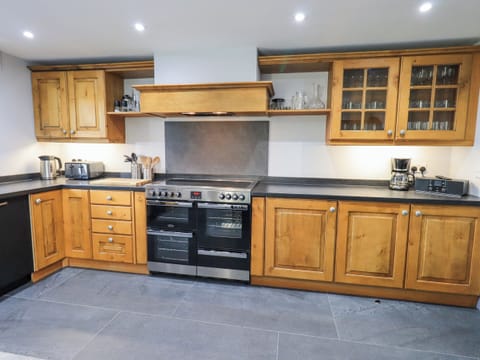 Fridge, dishwasher, electric kettle, toaster