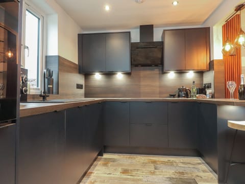 Fridge, dishwasher, cookware/dishes/utensils