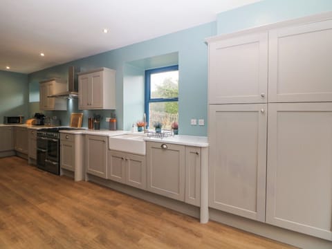 Fridge, dishwasher, cookware/dishes/utensils