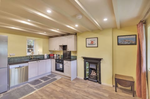 Fridge, dishwasher, electric kettle, toaster