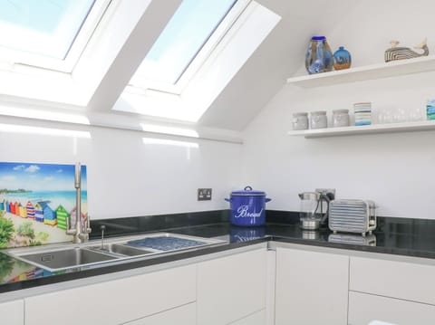 Fridge, dishwasher, cookware/dishes/utensils