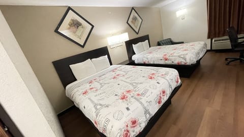 Desk, laptop workspace, free WiFi, bed sheets