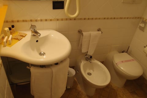 Shower, free toiletries, hair dryer, slippers