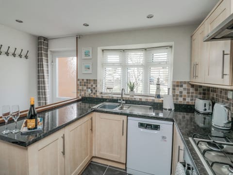 Fridge, dishwasher, electric kettle, toaster