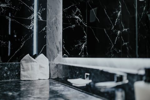 Shower, hair dryer, bathrobes, slippers