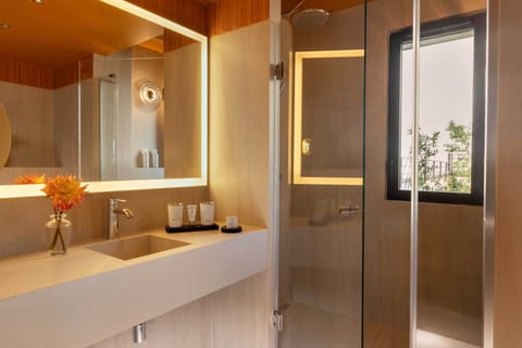 Premium Room | Bathroom | Shower, hair dryer, towels, soap