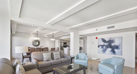 Standard Apartment, 3 Bedrooms, Balcony, Ocean View | Living area | 50-inch Smart TV with cable channels