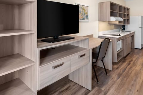 Room, 1 Queen Bed, Mobility Accessible, Non Smoking (Efficiency) | Desk, iron/ironing board, free WiFi, bed sheets