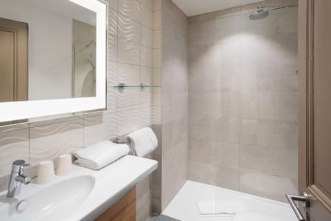 Eco-friendly toiletries, hair dryer, towels