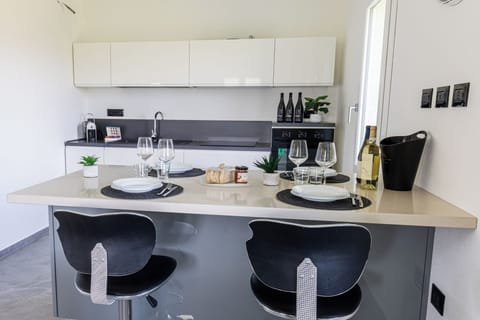 Apartment, Vineyard View | Private kitchen | Full-size fridge, microwave, oven, stovetop