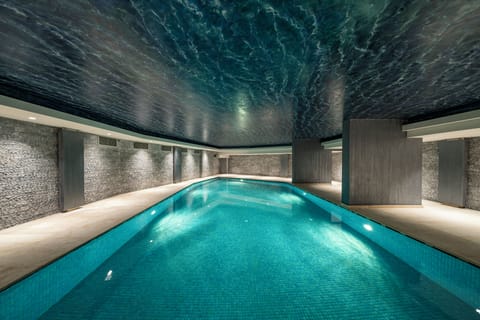 Indoor pool, open 10:00 AM to 8:00 PM, sun loungers