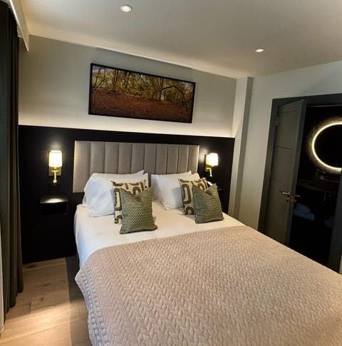 Hypo-allergenic bedding, desk, laptop workspace, iron/ironing board