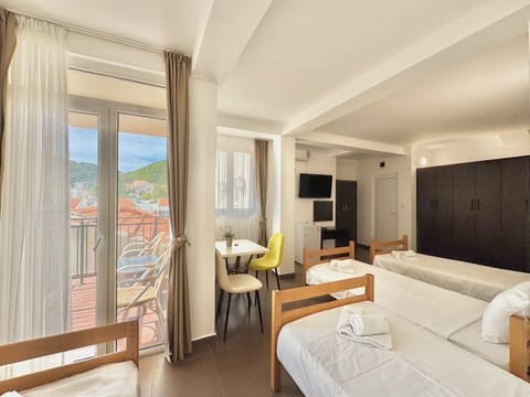 Desk, free WiFi, bed sheets