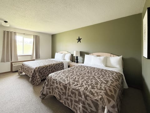 Standard Double Room, 2 Queen Beds, Non Smoking | Laptop workspace, blackout drapes, iron/ironing board, free WiFi