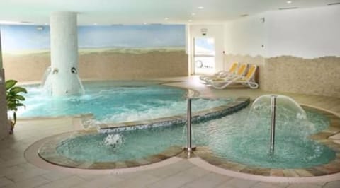 Indoor pool, open 8:00 AM to 7:30 PM, sun loungers