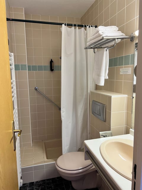 Comfort Double Room | Bathroom | Shower, hair dryer, towels, soap