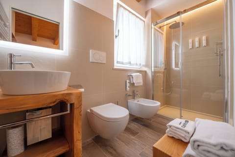 Double Room, Terrace, Partial Lake View | Bathroom | Free toiletries, hair dryer, slippers, towels