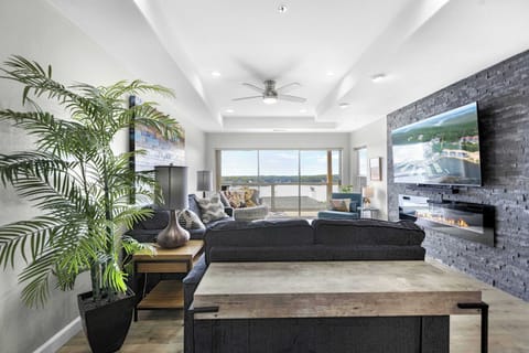 Condo, Multiple Beds, Balcony (Emerald Bay Oasis) | Living area | 50-inch flat-screen TV with digital channels, fireplace