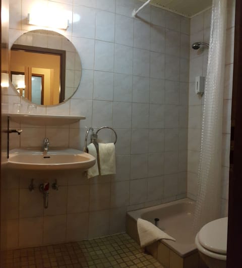 Shower, free toiletries, hair dryer