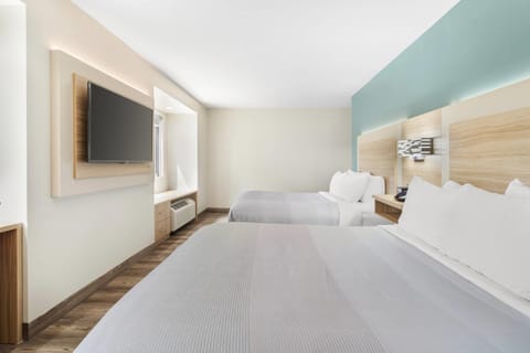 Standard Double Room, 2 Queen Beds, Non Smoking | Desk, blackout drapes, iron/ironing board, free WiFi