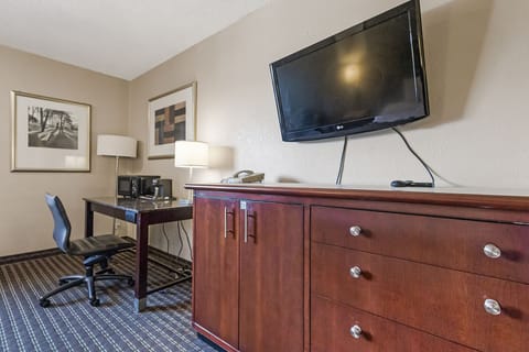 Room, 1 King Bed, Non Smoking | Desk, laptop workspace, blackout drapes, iron/ironing board