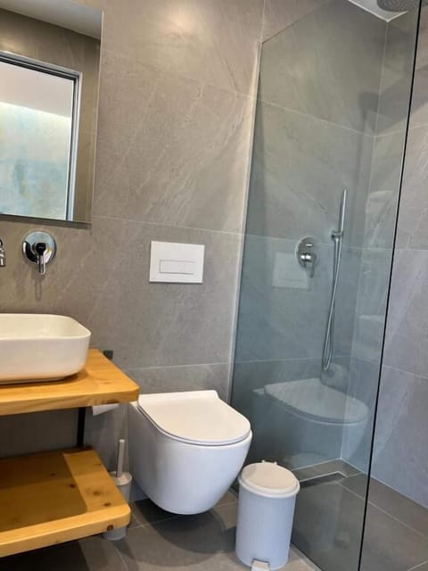 Shower, free toiletries, hair dryer, bathrobes