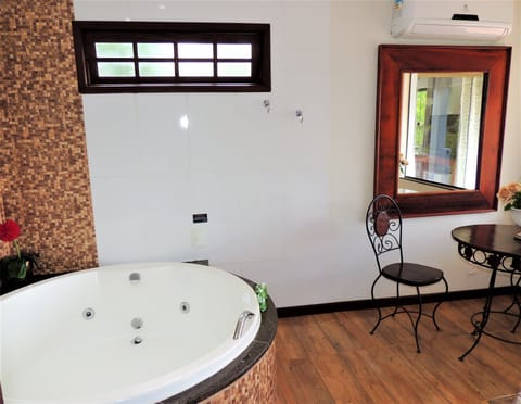 Deluxe Suite | Bathroom | Hair dryer, soap, shampoo, toilet paper