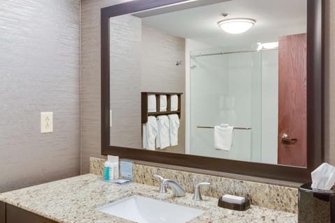 Room, 1 King Bed, Non Smoking | Bathroom | Free toiletries, hair dryer, towels, soap