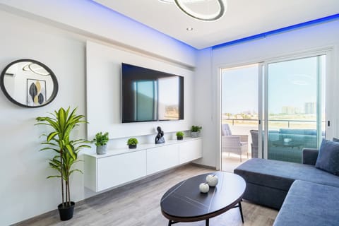 Apartment, 2 Bedrooms, Kitchen, City View | Living room | 55-inch Smart TV with digital channels, streaming services