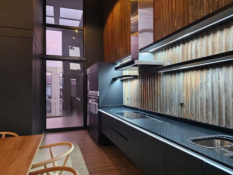 Apartment | Private kitchen | Full-size fridge, microwave, oven, stovetop
