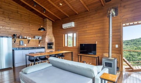 Basic Chalet | Living area | 32-inch TV with digital channels