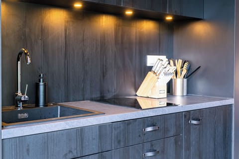 Luxury Dome, Mountain View | Private kitchen | Microwave, stovetop, cookware/dishes/utensils