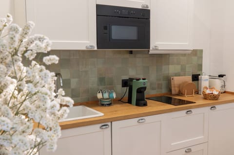 Deluxe Apartment, Microwave, Courtyard View | Private kitchen