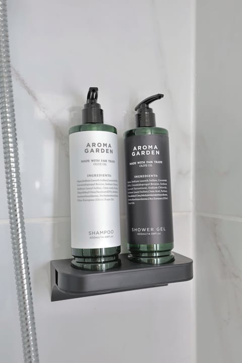 Soap, shampoo, toilet paper