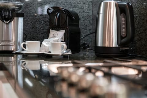 Apartment | Private kitchen | Full-size fridge, microwave, oven, stovetop