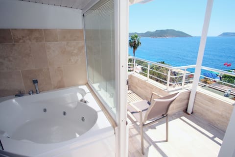 Honeymoon Room, 1 Double Bed, Jetted Tub, Sea View | Balcony view