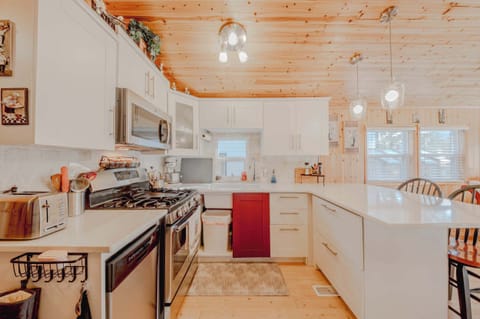 Cabin, Multiple Beds, Patio, Mountain View (Eagles Nest Cabin) | Private kitchen | Fridge, microwave, oven, stovetop