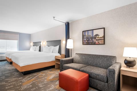 42-inch flat-screen TV with cable channels, TV, pay movies